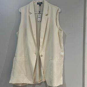 Express Cream Long Tank Blazer